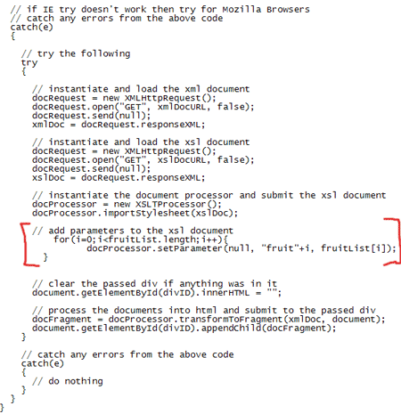Figure 2b: XSLT Processor in JavaScript (continued).