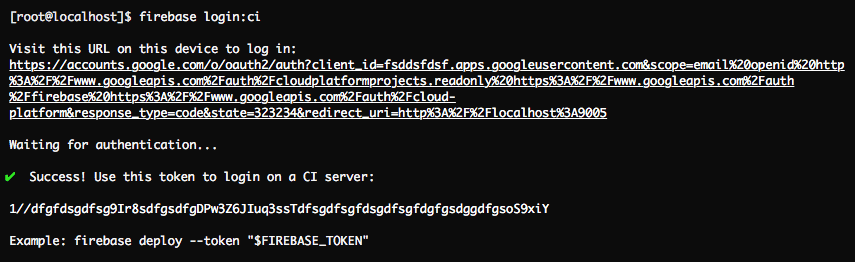 Generate a token using the Firebase CLI. 